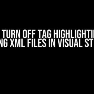 How do I Turn Off Tag Highlighting while Editing XML Files in Visual Studio?